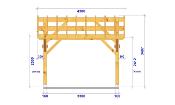 Carport asymétrique 5,34 x 4,30 m en Epicéa traité