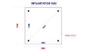 Carport double pentes 3,5 x 3,5 m en Douglas