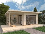 Chalet Bois 11,2+8,2 m² Grace Slide Plus - Porte Coulissante & Plancher Inclus