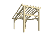 Carport monopente 5,25 x 3,5 m en Epicéa traité