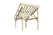 Carport monopente 6,25 x 3,5 m en Epicéa traité