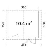 ABRI DE JARDIN KLARA 10,4 m² en 28 mm