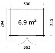 Abri de jardin VIVIAN 6.9 m² - avec plancher bois