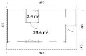 Chalet en bois Cecilia 32,0 m² 