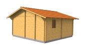 Chalet en Bois ANITA - 32m² en Madriers 40 mm avec Terrasse Couverte