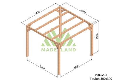 Pergola TOULON 300x300cm