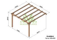 PERGOLA PALMA- 16 m² - Adossable -Dim(cm): 400 x 400