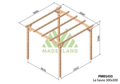 Pergola LE HAVRE 300x300cm