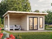 Studio de jardin Palmako Aurelia 8,4 + 7,9 m² bois naturel non traité