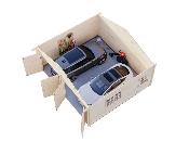 GARAGE PALMAKO ROGER 28.4 M² 44 mm AVEC DOUBLE PORTE EN BOIS