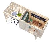 Abri de rangement bois Palmako Leif 4,5 + 2,9 m²,