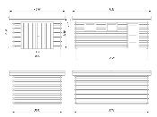 Garage RASMUS 19m² 44 mm-avec double porte en bois