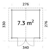 ABRI DE JARDIN LOTTA 7.3 m² en 28 mm