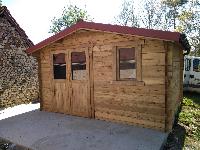 Abri de Jardin Bois Traité Eco 12 m² - Madrier 40 mm