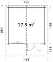 Abri de jardin BRITTA 17,5 m² en 40 mm