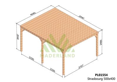 Pergola avec toit STRASBOURG 500x400cm
