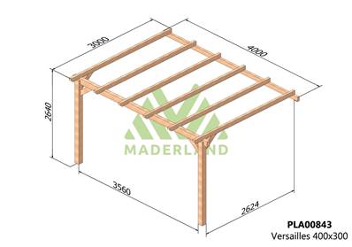 Pergola adossée VERSAILLES 400x300cm