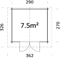 ABRI DE JARDIN TINA 7.5 m² en 34 mm
