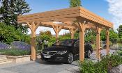 Carport toit plat 3.8 x 6.2 m en Douglas