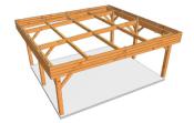 Carport toit plat 6.5 x 6.18 m en Douglas
