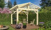 Carport double pentes 4,5 x 4,5 m en Epicéa traité