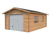 Garage bois Roger 19 m� avec porte sectionnelle � Palmako