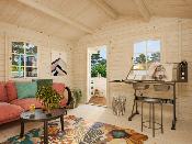 Abri de jardin EMMA 10.4 + 4.2 m² - avec plancher bois