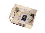 Abri de jardin Amanda 11,2 m² Slide 44 mm – Bois naturel – Palmako