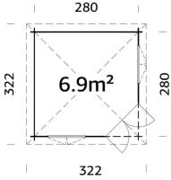 Abri de jardin Pavillon MELANIE 6.9 M²