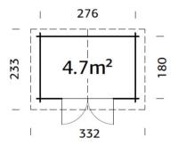 Abri de jardin - VALENTINE- 4.7m² - bois traité autoclave classe 4 
