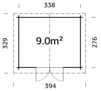 Abri de jardin - VALENTINE- 9 m² - bois traité autoclave classe 4 