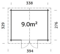 Abri de jardin bois traité autoclave classe 4 - VALENTINE 9 m² - 28 mm