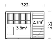 Sauna Bois Sarah 3.8m² - Bancs Double Niveau & Fenêtre - Palmako