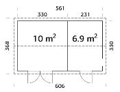 Abri de jardin bois OLAF 16,9 m² Palmako – Abris de rangement bois