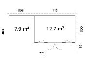 Studio de jardin Palmako Aurelia 12,7 + 7,9 m² bois naturel non traité