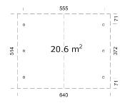 CARPORT ROBERT 20.6 - Bois Naturel non - traité 