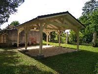 Carport en Épicéa Non Traité 5x6m - 30m² à Deux Pentes