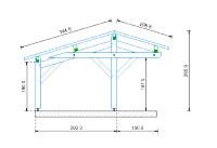 Carport en Épicéa Asymétrique 6x4.5m - 27m²