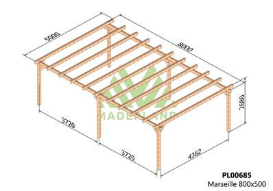 Pergola MARSEILLE 800x500cm