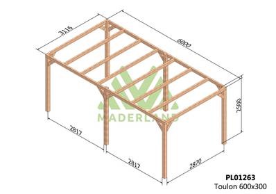 Pergola TOULON 600x300cm