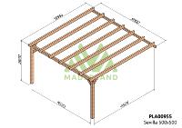 PERGOLA SEVILLA - 25 m - Adossable -Dim(cm): 500 x 500