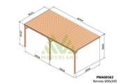 Pergola avec toit RENNES 600x300cm