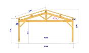 Carport double pentes 6,5 x 5,5 m en Epicéa traité