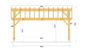 Carport Monopente en épicéa traité 3,75 x 6,5 m