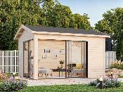 Abri de jardin Amanda 11,2 m² Slide 44 mm – Bois naturel – Palmako