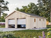 Garage bois Palmako ANDRE 44,7 m² – porte sectionnelle