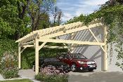 Carport monopente 6,25 x 5,5 m en Epicéa traité