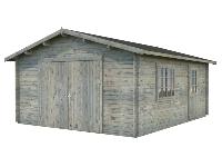 GARAGE PALMAKO ROGER 23.9 M² 44mm AVEC DOUBLE PORTE EN BOIS