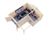 GARAGE PALMAKO ROGER 21.9 +5.2  M² 44mm AVEC DOUBLE PORTE EN BOIS