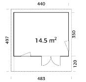 Chalet de jardin toit plat GRACE 14,5 m² – Bois massif 56 mm – Palmako